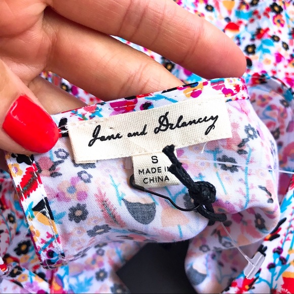 🧡 JANE AND DELANCEY PINK ORANGE RUFFLE TOP! - Picture 7 of 11